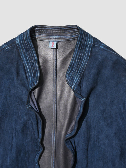 barbell object / dyed leather jkt -藍