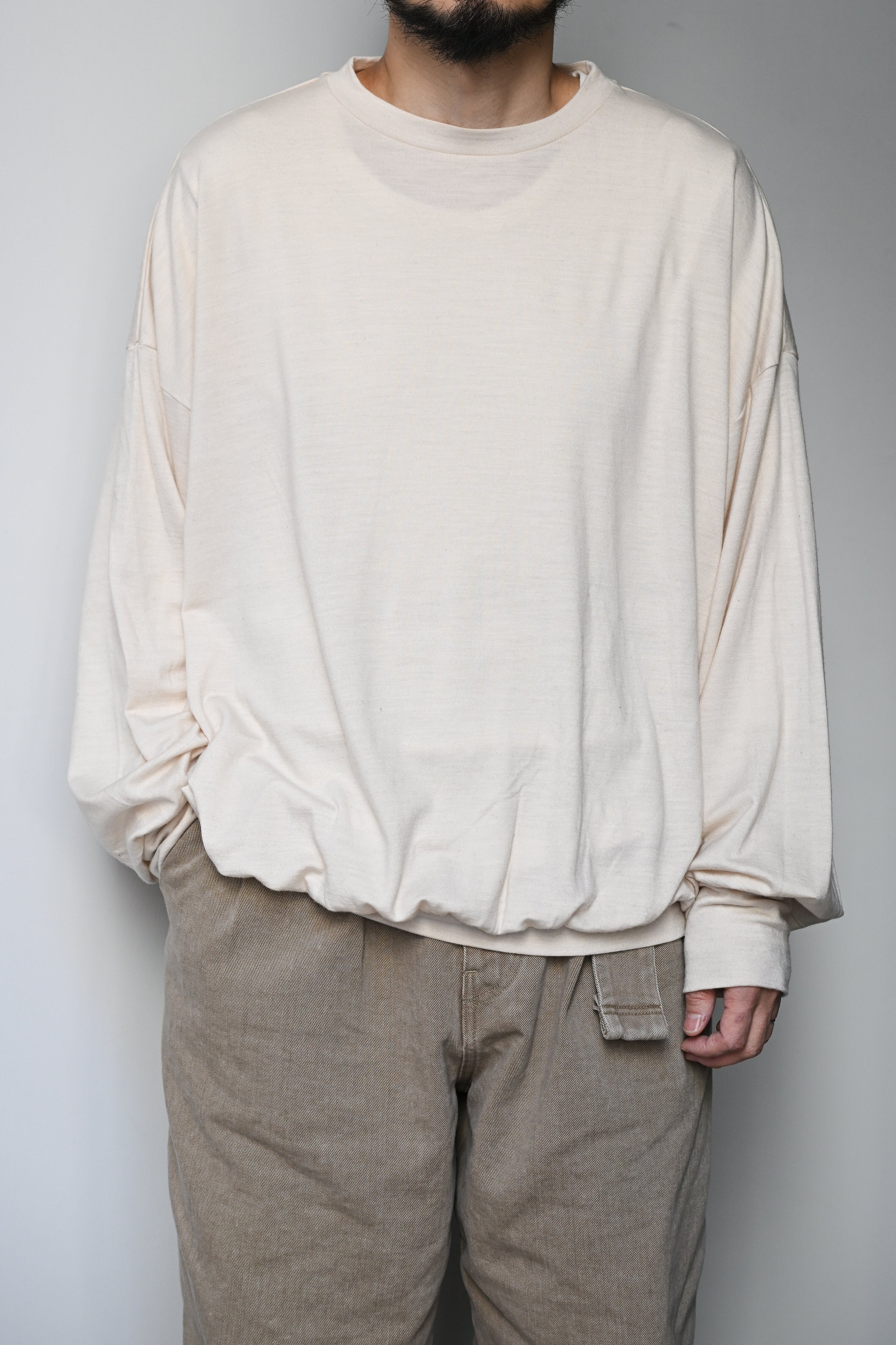 barbell object / sw bo top (loose) -ecru – and father