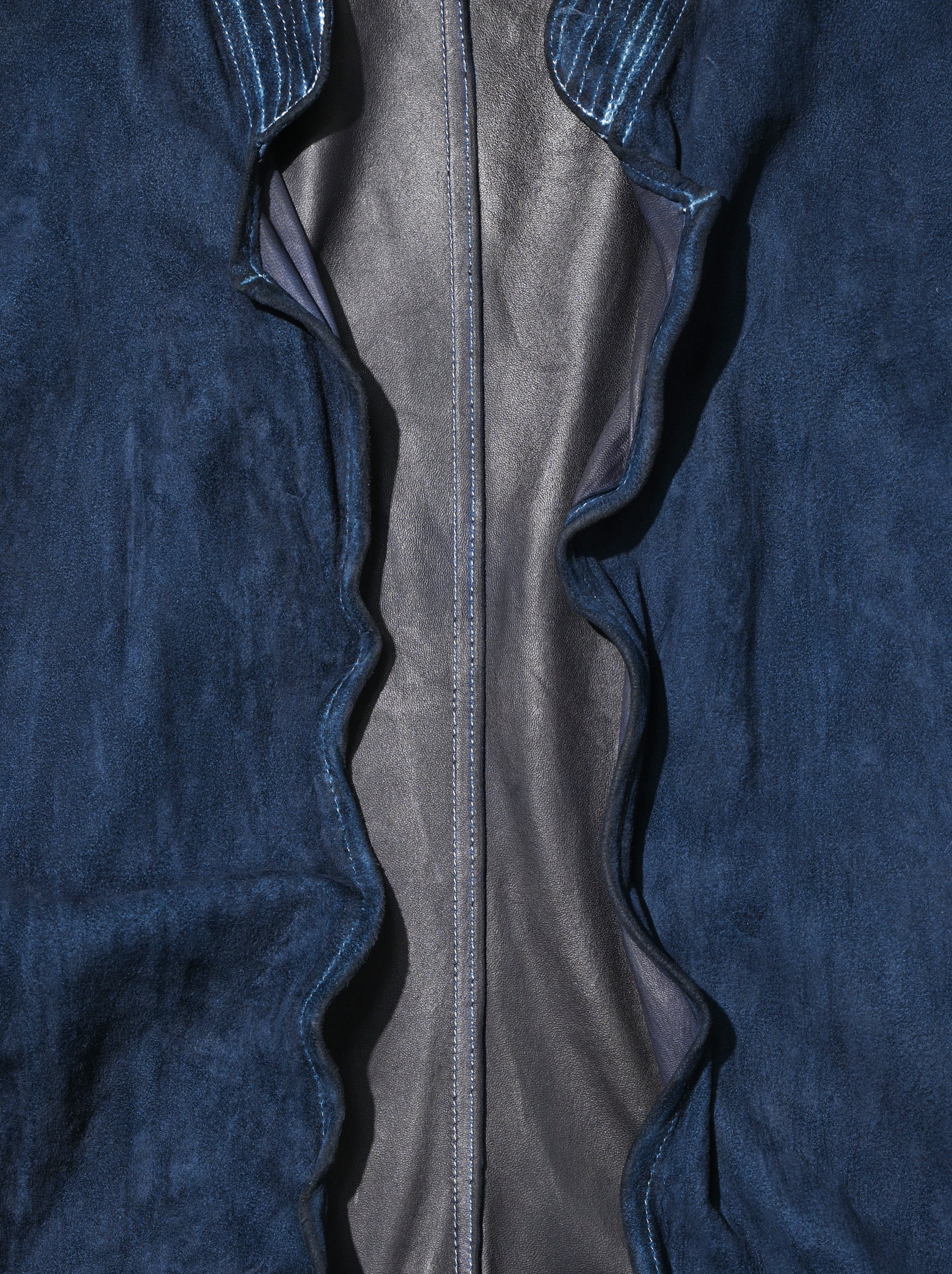 barbell object / dyed leather jkt -藍