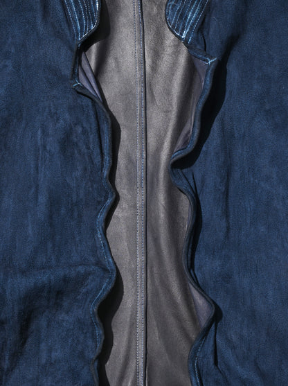 barbell object / dyed leather jkt -藍