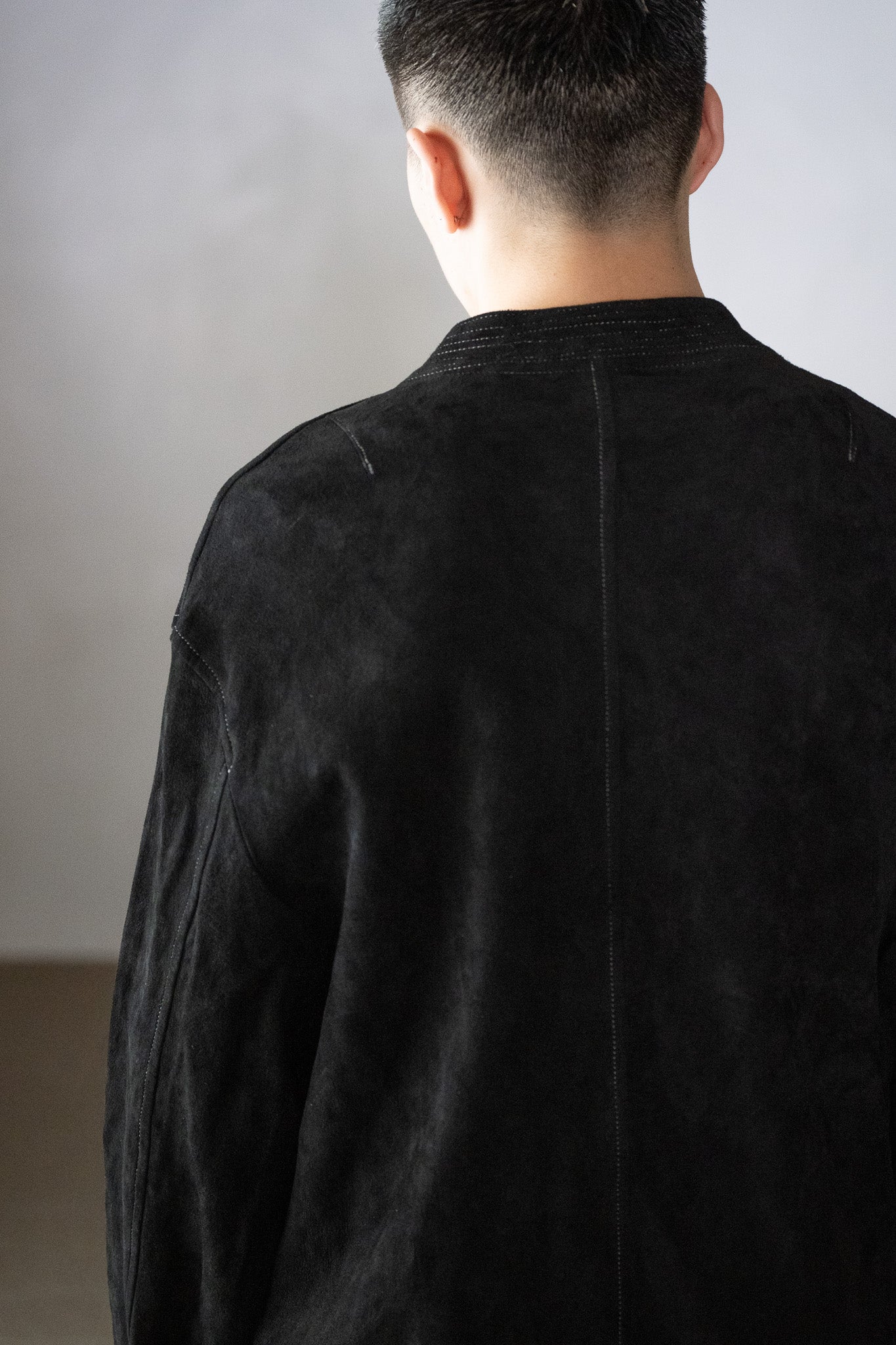 barbell object / dyed leather jkt -黒