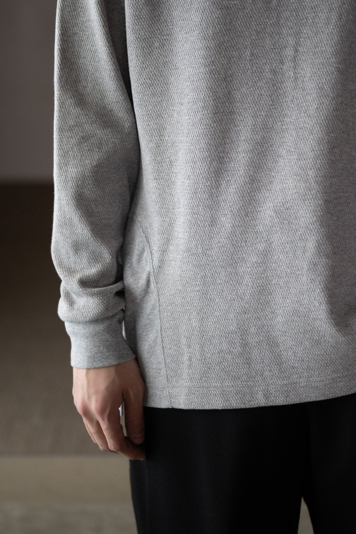 ANSNAM / 丸首カットソー -TOP GRAY