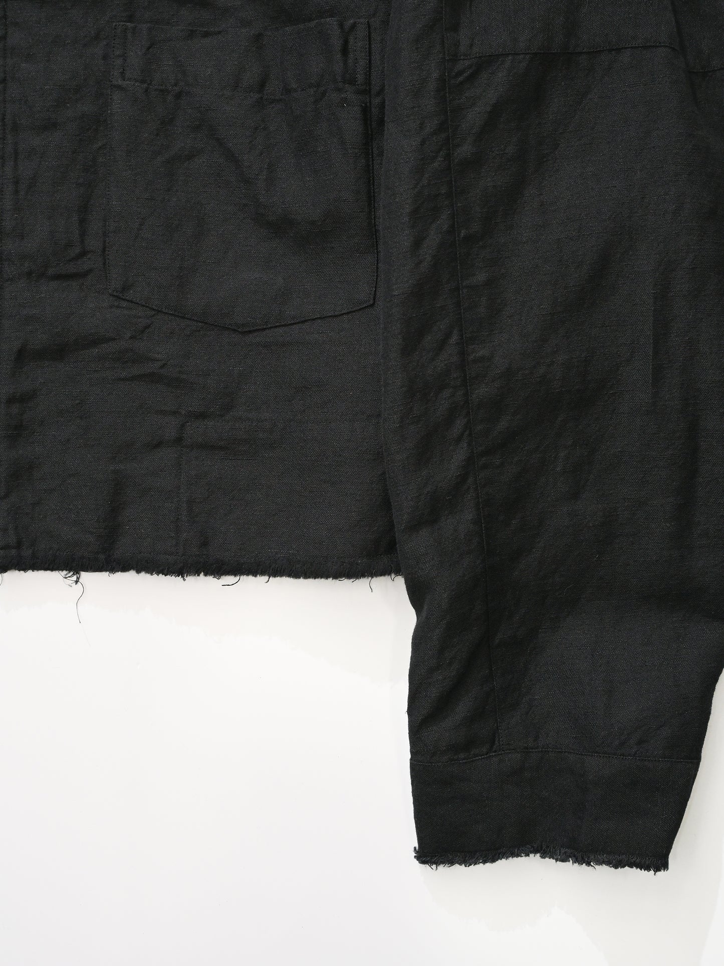 ANCELLM / W/L SHORT ZIPUP SHIRT -BLACK