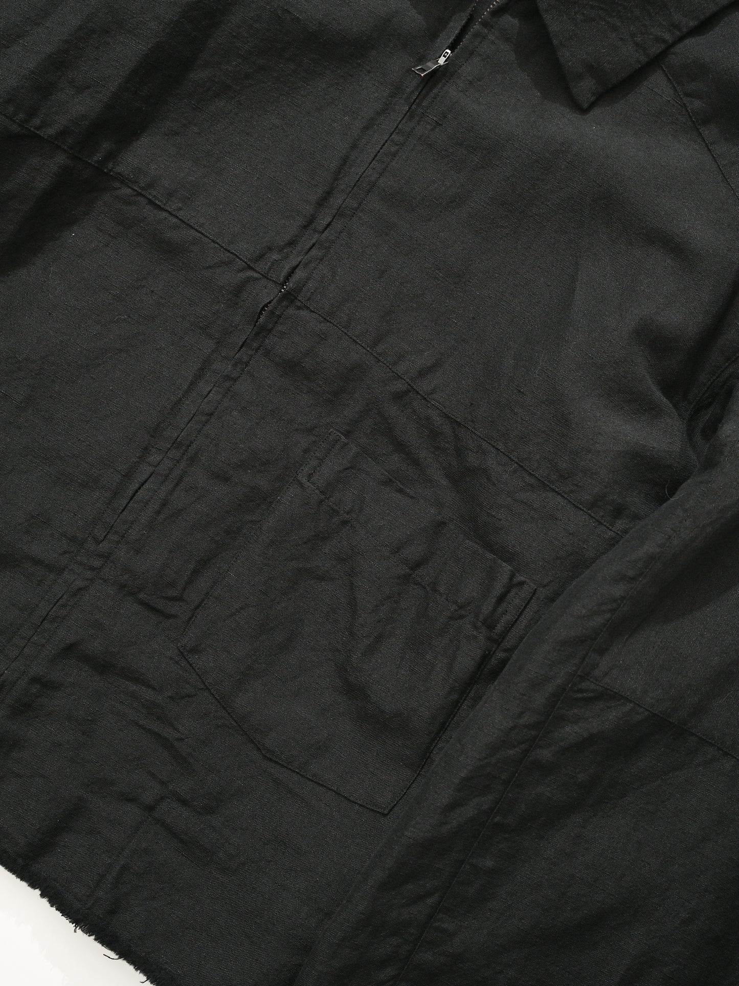 ANCELLM / W/L SHORT ZIPUP SHIRT -BLACK