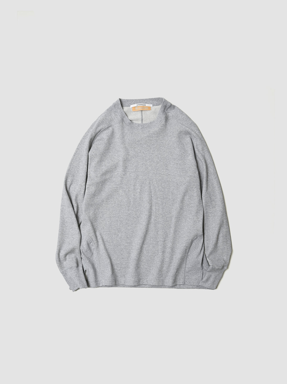 ANSNAM / 丸首カットソー -TOP GRAY