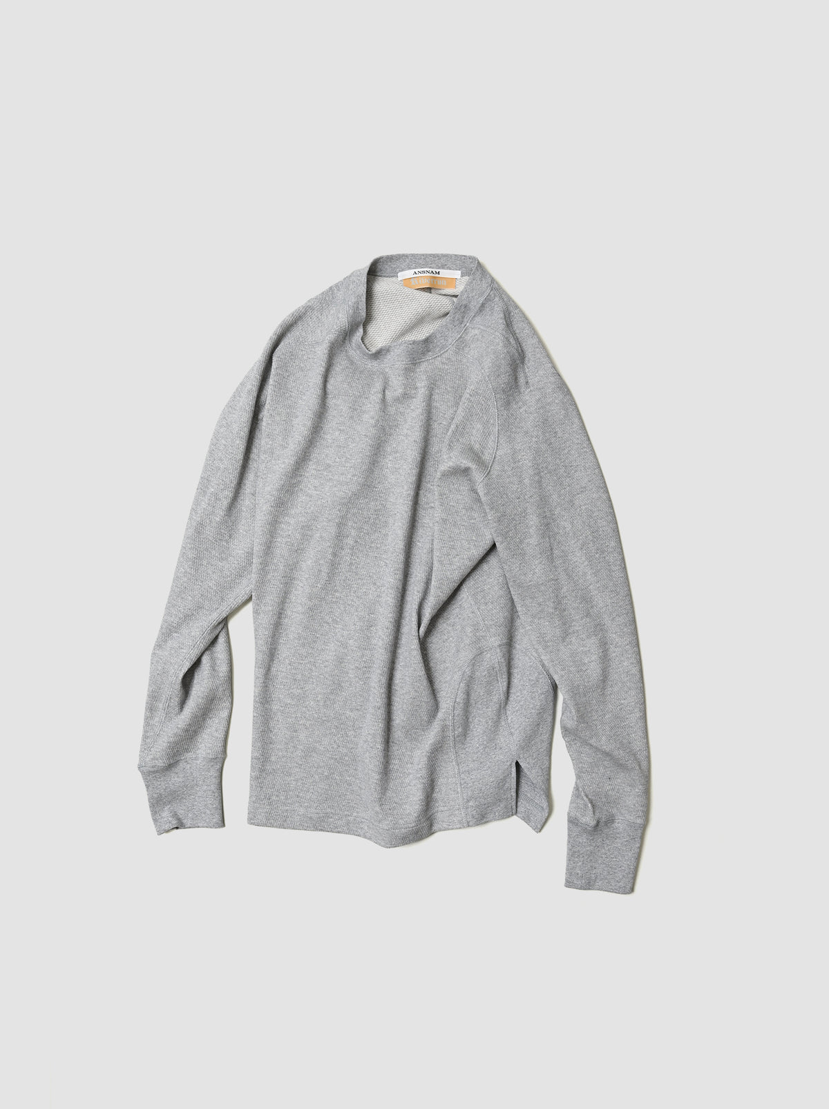 ANSNAM / 丸首カットソー -TOP GRAY