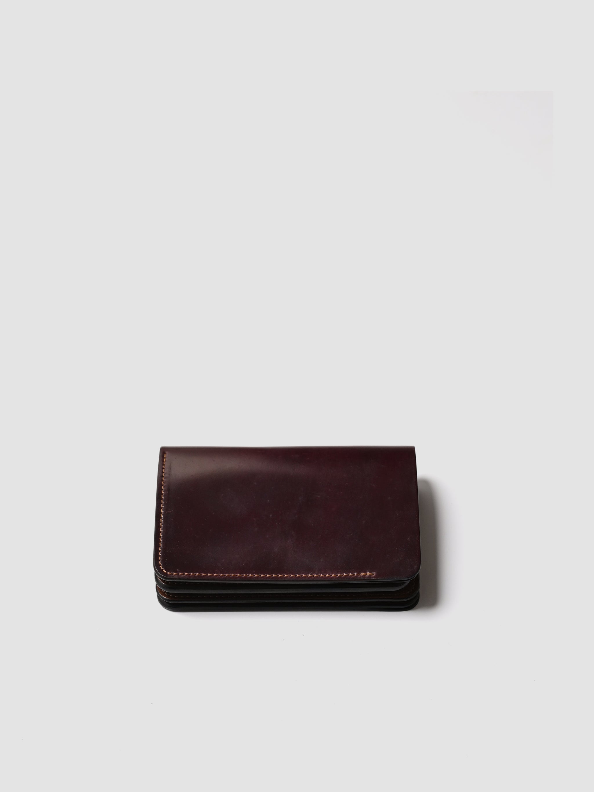 未使用【forme】Short wallet Cordovan Burgundy forme / Short wallet Cordovan -Burgundy×Brown – and father