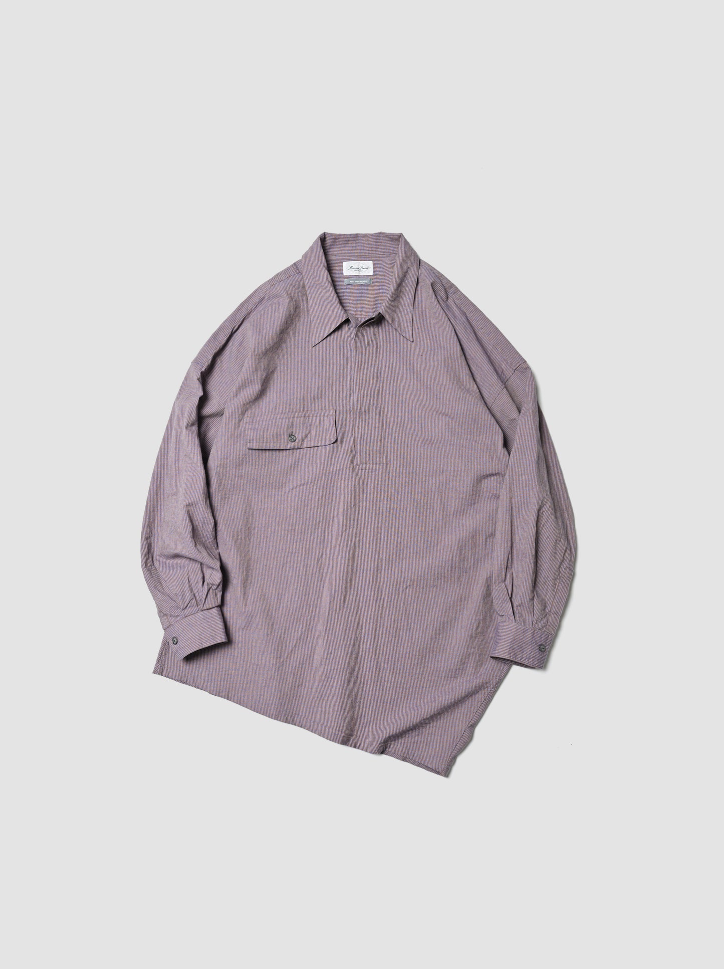 Marvine Pontiak Shirt Makers / Twist P/O -BLUE BROWN GINGHAM
