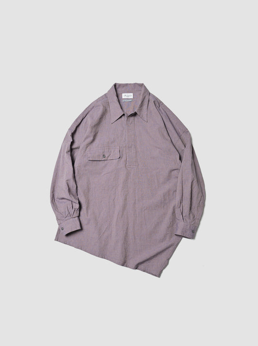 Marvine Pontiak Shirt Makers / Twist P/O -BLUE BROWN GINGHAM