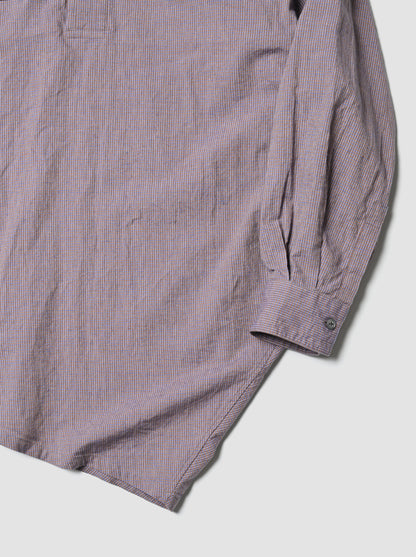 Marvine Pontiak Shirt Makers / Twist P/O -BLUE BROWN GINGHAM