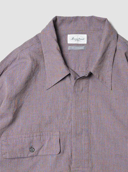 Marvine Pontiak Shirt Makers / Twist P/O -BLUE BROWN GINGHAM