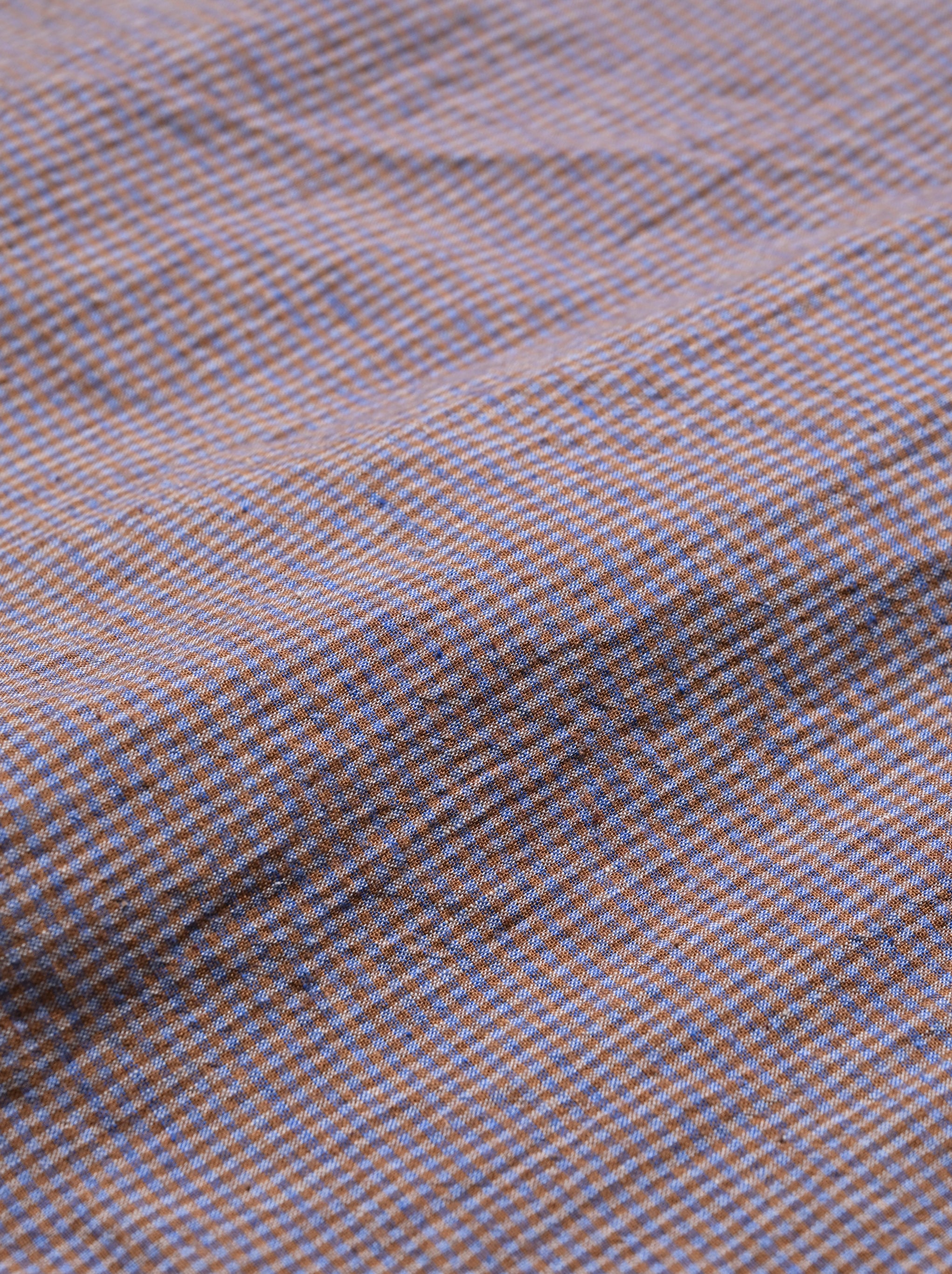 Marvine Pontiak shirt makers / Twist P/O -BLUE BROWN GINGHAM