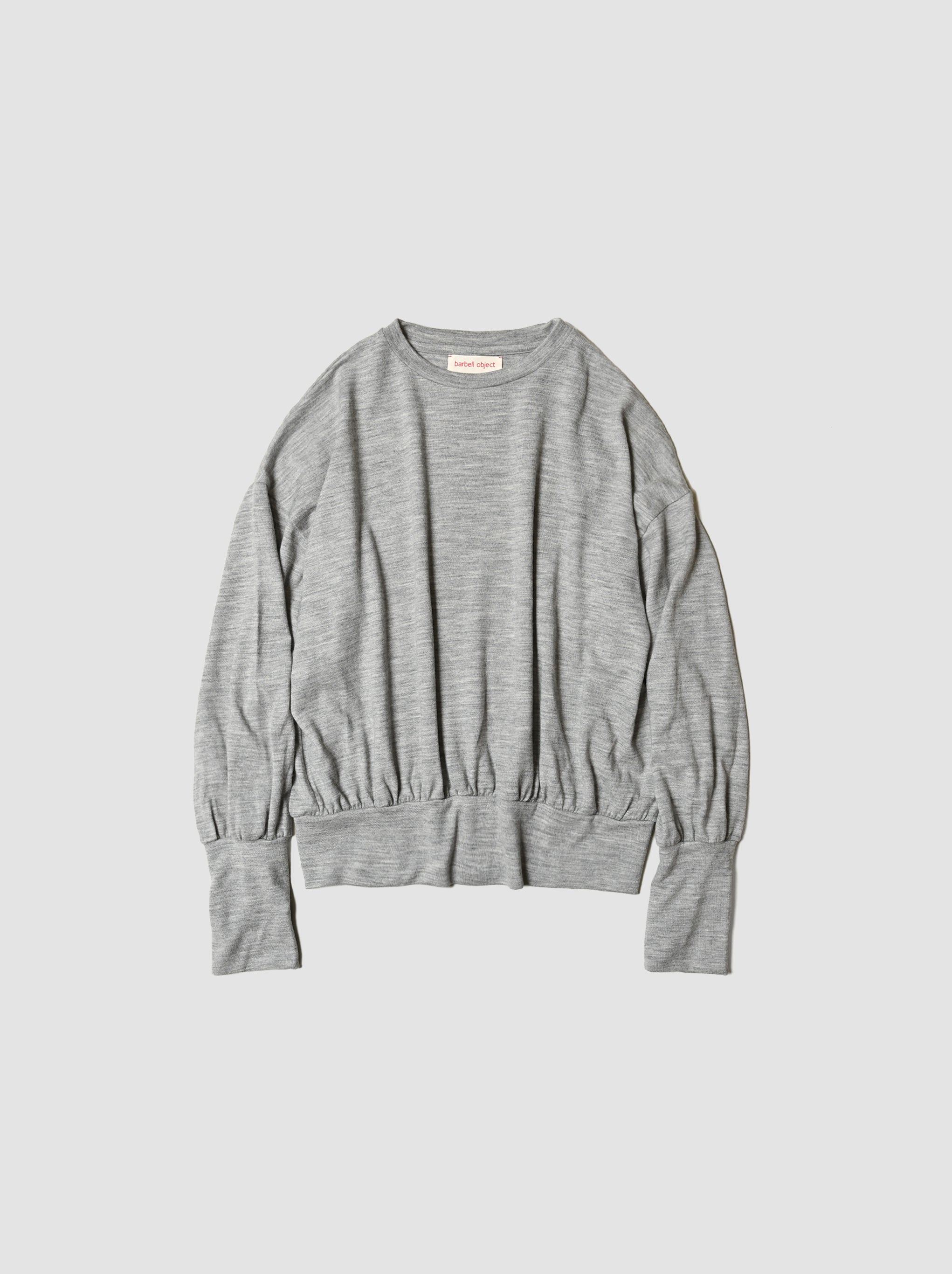 barbell object swool l/s top ニット カットソー barbell object / wool bo top / free -GRAY