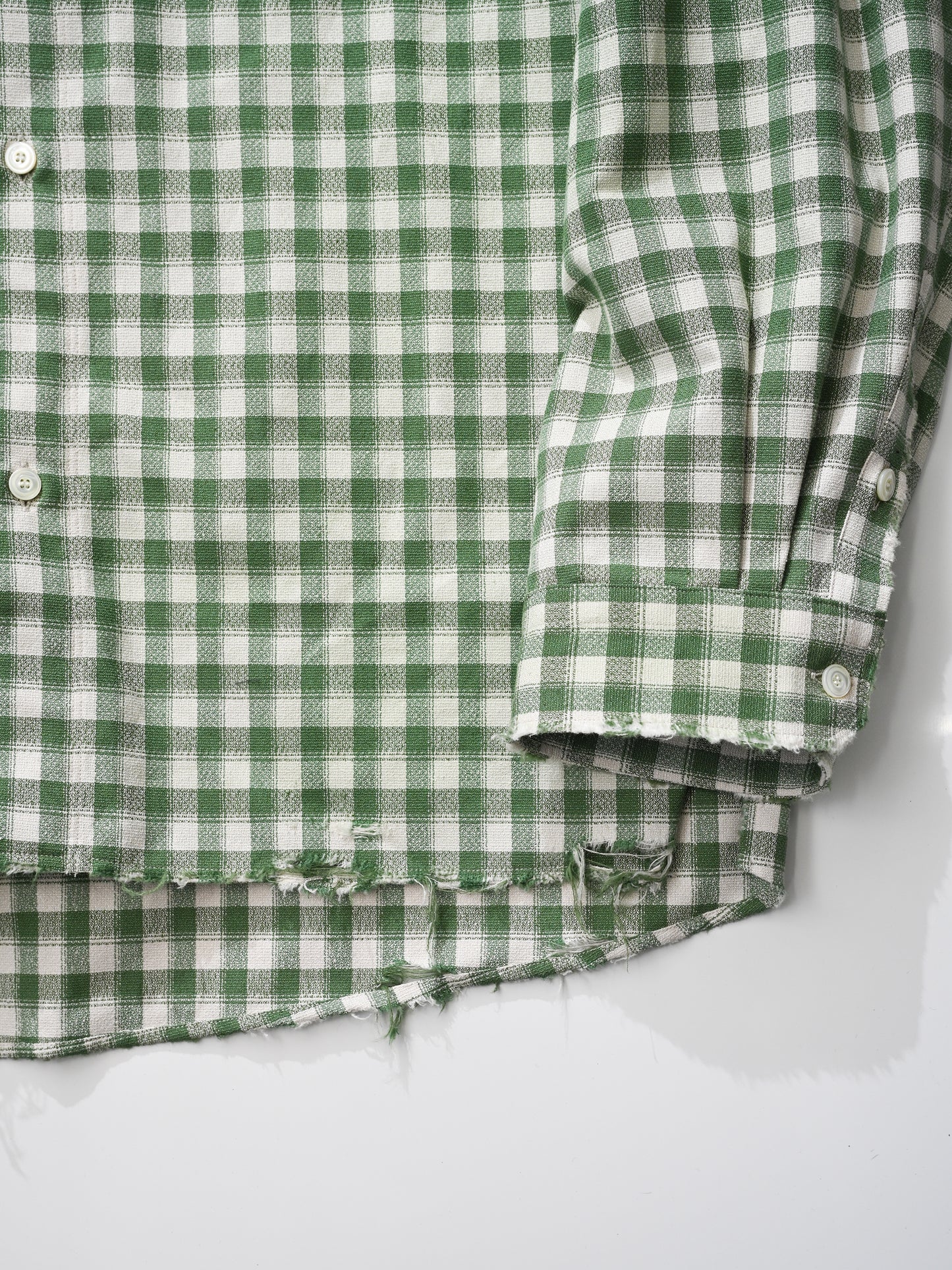 ANCELLM / C/R CHECK OVER SHIRT -GREEN