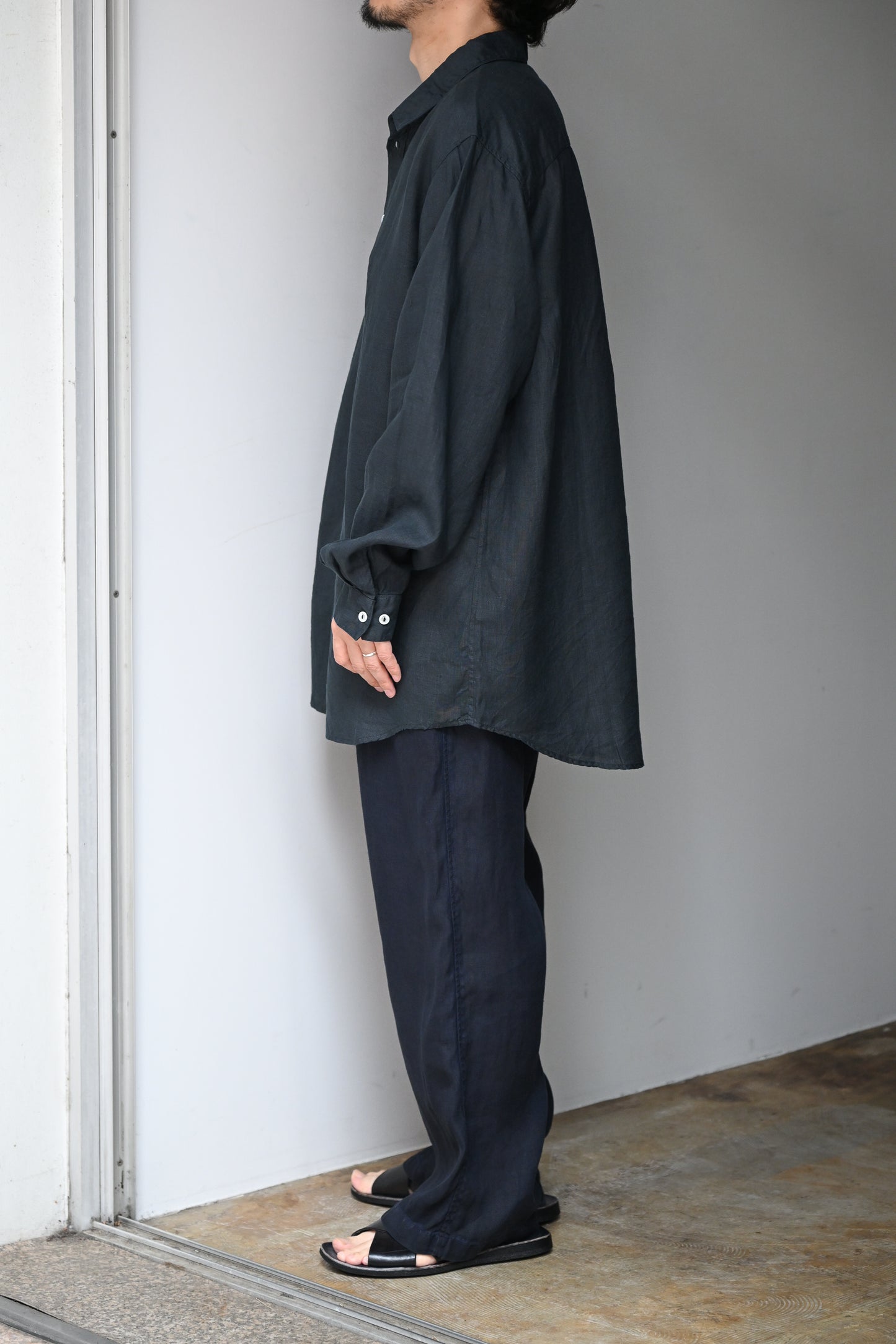 MITTAN / 大麻シャツ大 -墨黒