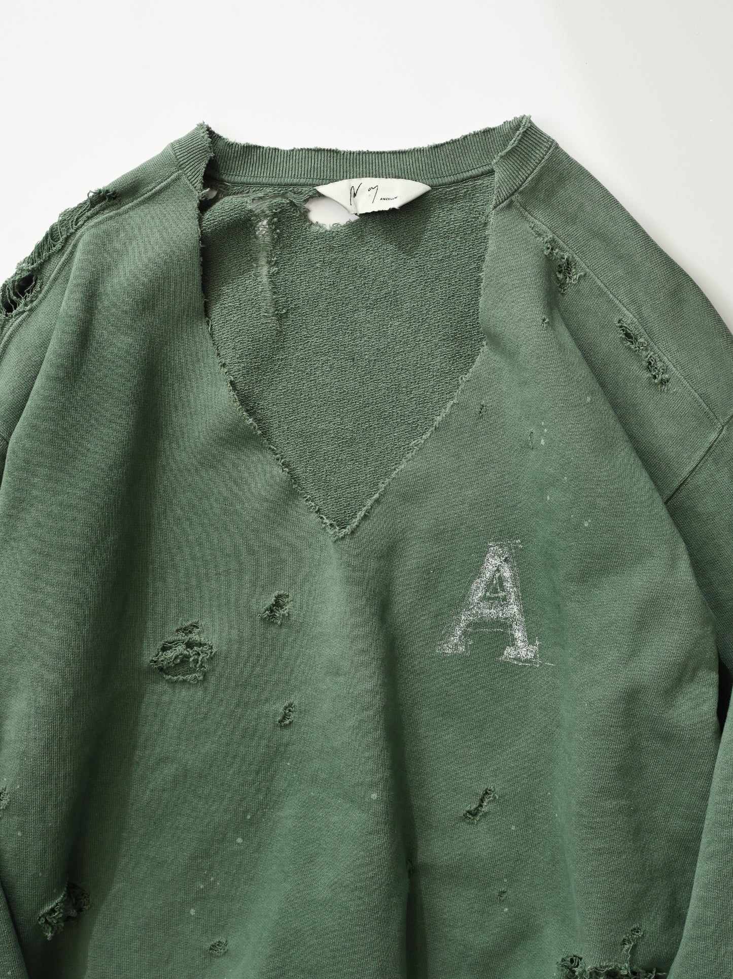 ANCELLM / HARD CRASH SWEAT SHIRT -GREEN