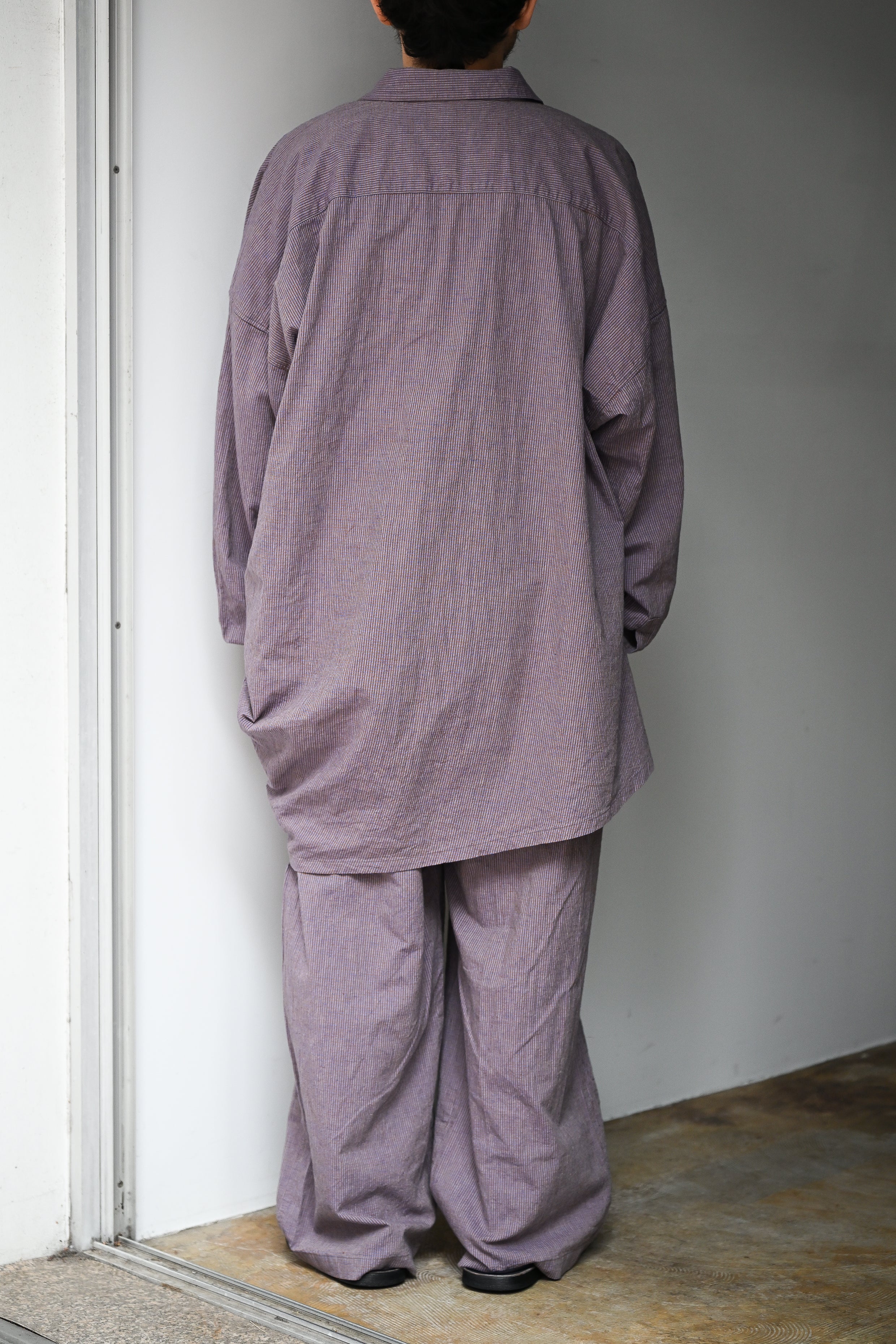 Marvine Pontiak shirt makers / Twist P/O -BLUE BROWN GINGHAM