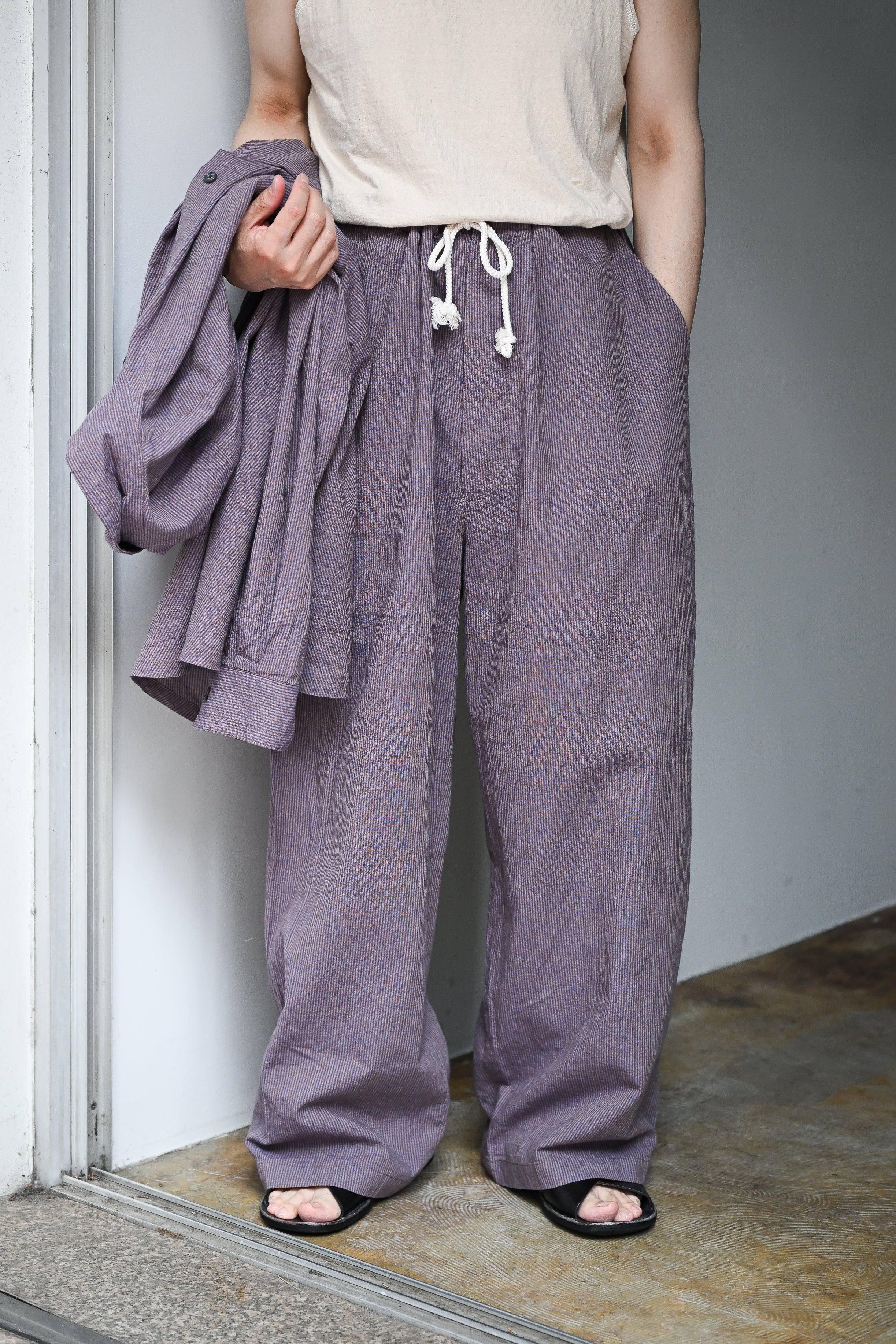 Marvine Pontiak Shirt Makers / Monpe Pants -BLUE BROWN GINGHAM