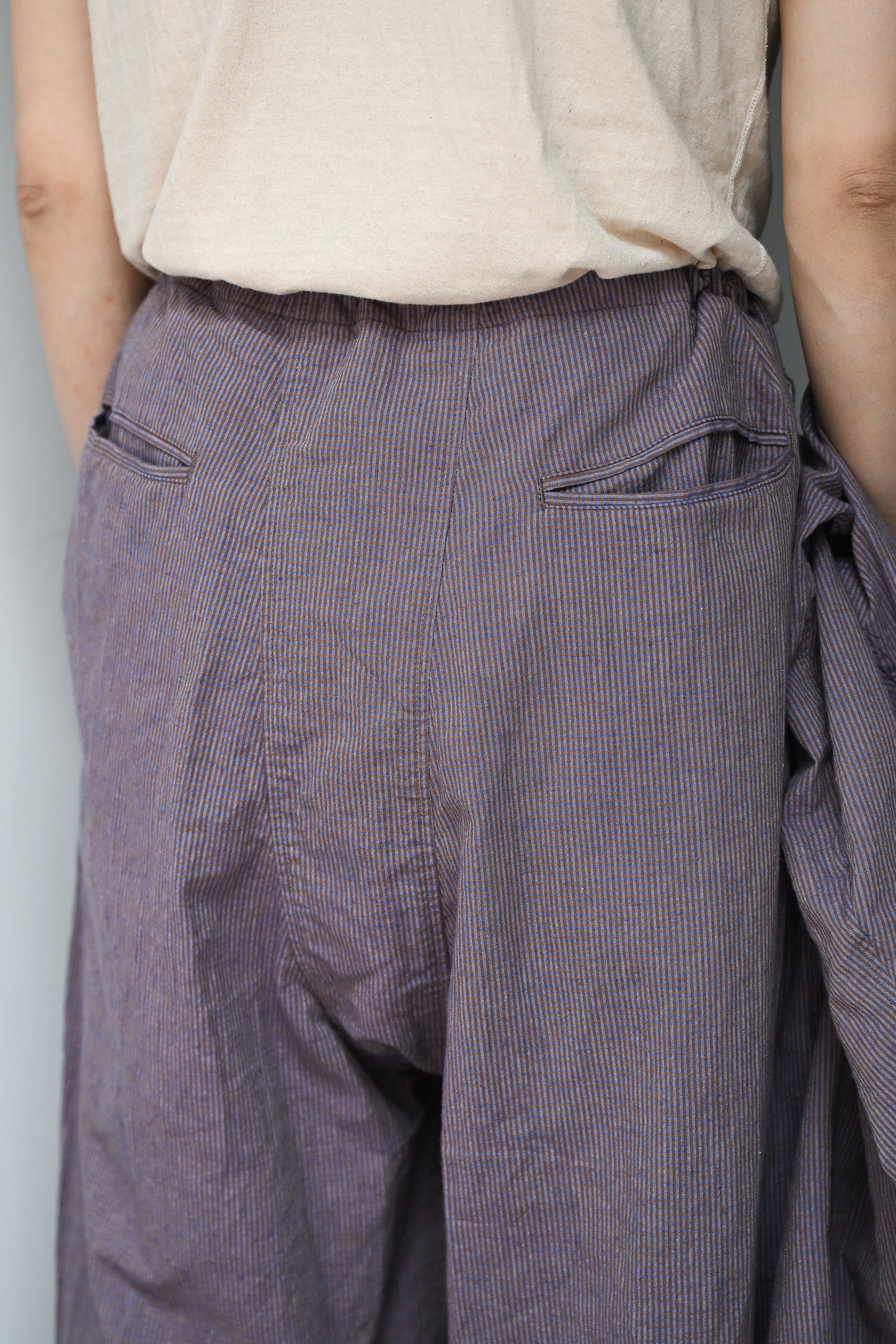 Marvine Pontiak Shirt Makers / Monpe Pants -BLUE BROWN GINGHAM