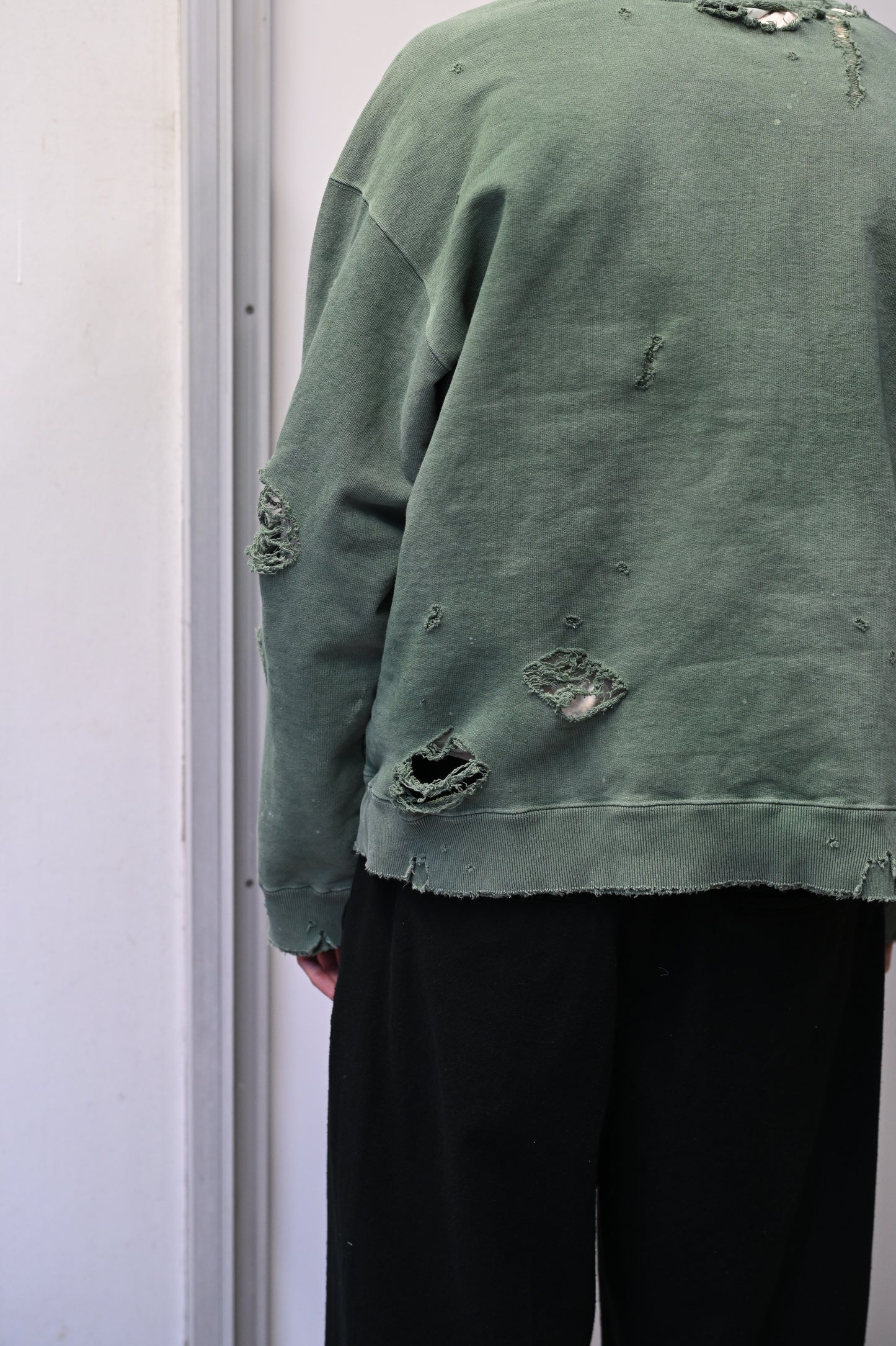 ANCELLM / HARD CRASH SWEAT SHIRT -GREEN