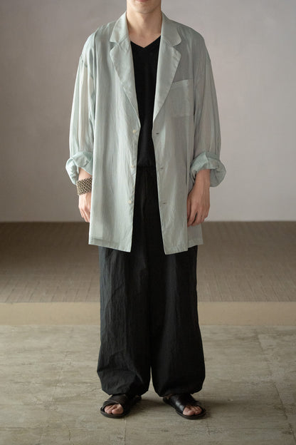ANSNAM / big pyjacket (Cotton/Polyester) -BLUE×BROWN