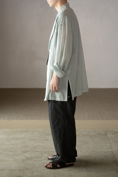 ANSNAM / big pyjacket (Cotton/Polyester) -BLUE×BROWN