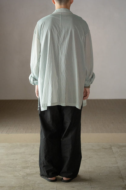 ANSNAM / big pyjacket (Cotton/Polyester) -BLUE×BROWN