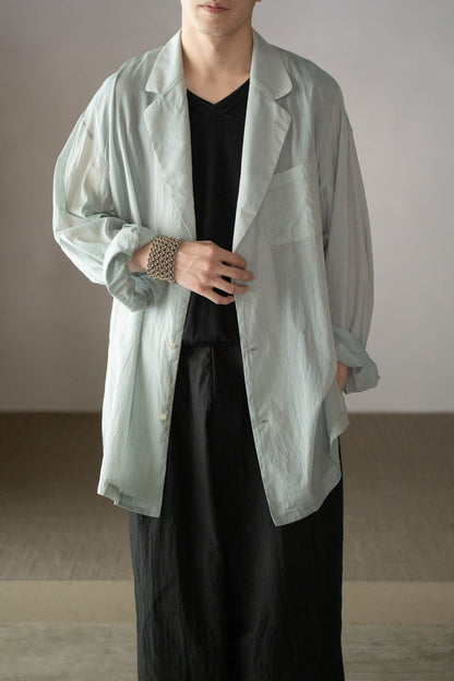 ANSNAM / big pyjacket (Cotton/Polyester) -BLUE×BROWN