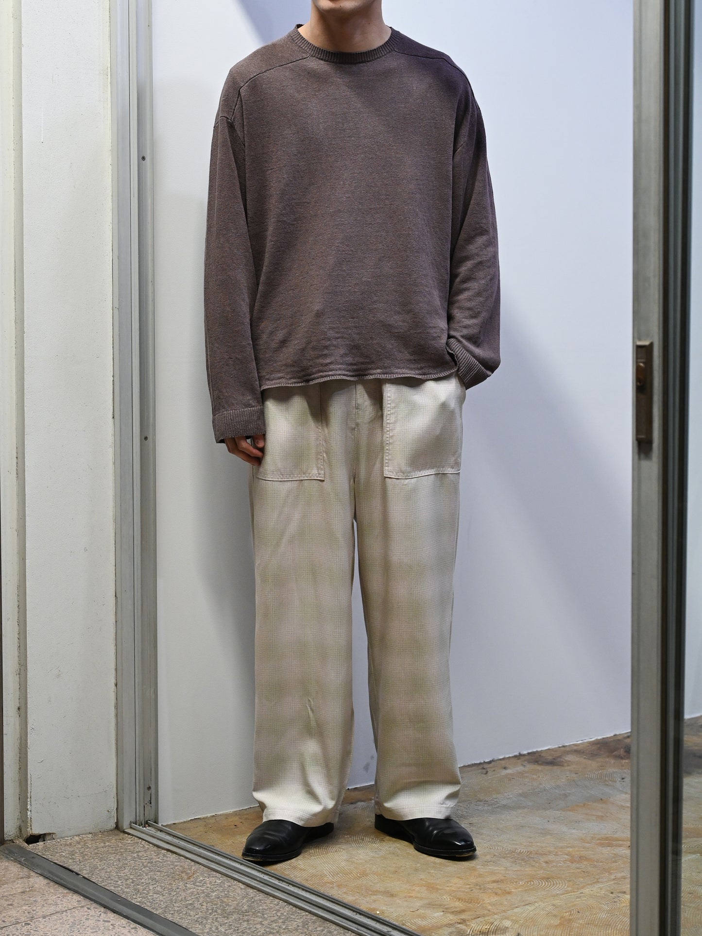 ANCELLM / OMBRECHECK EASY BAKER PANTS -PINK