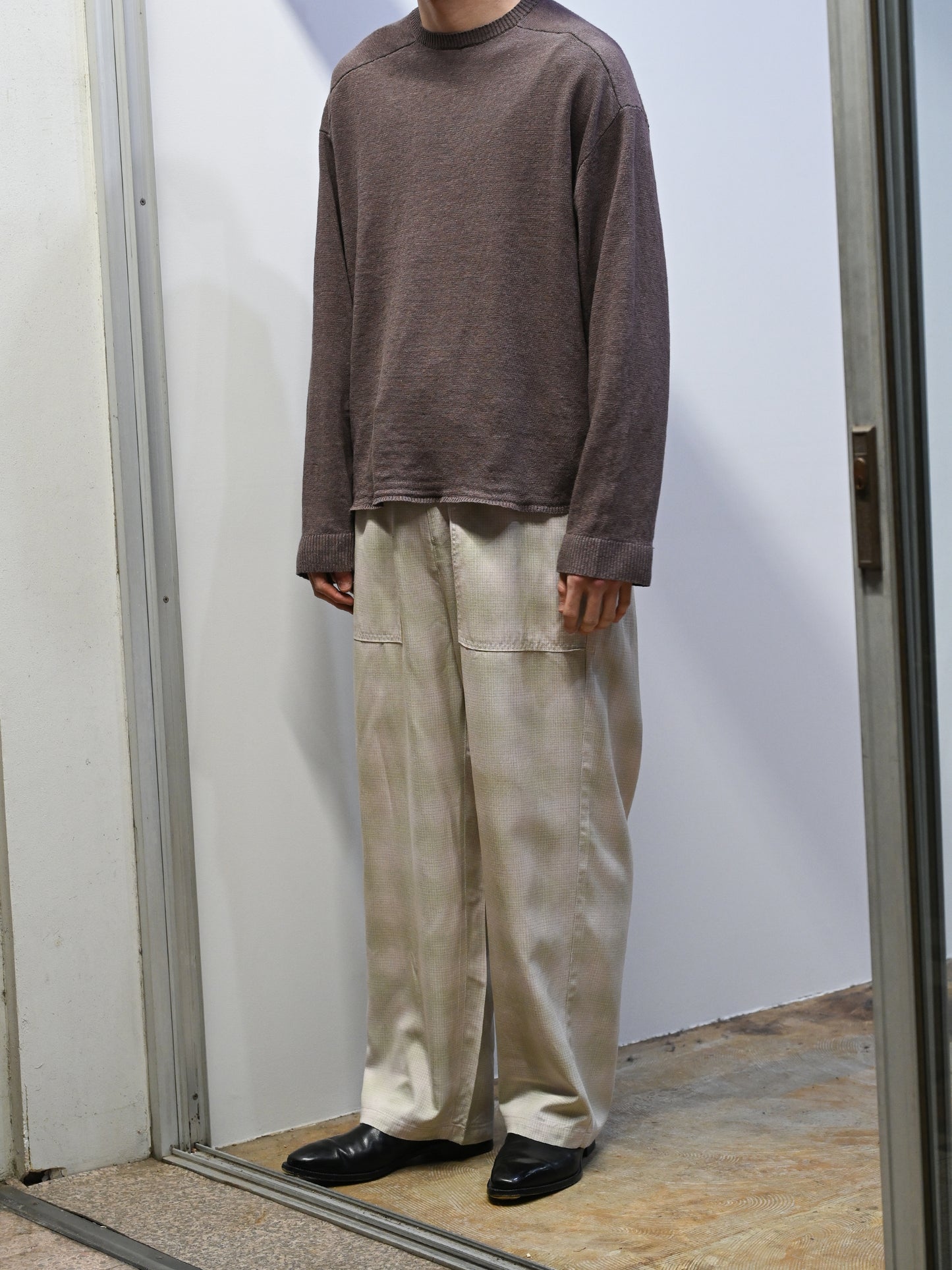 ANCELLM / OMBRECHECK EASY BAKER PANTS -PINK