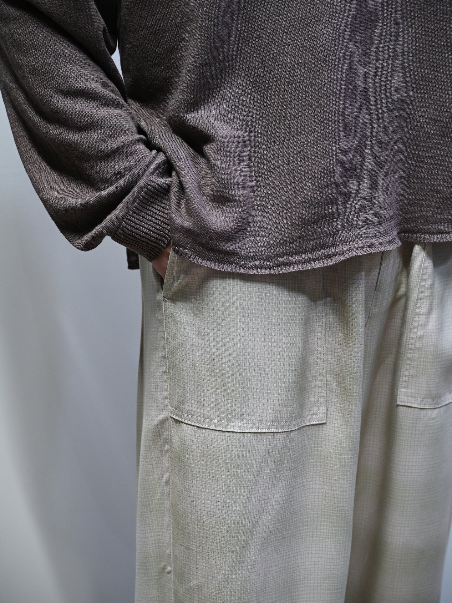 ANCELLM / OMBRECHECK EASY BAKER PANTS -PINK