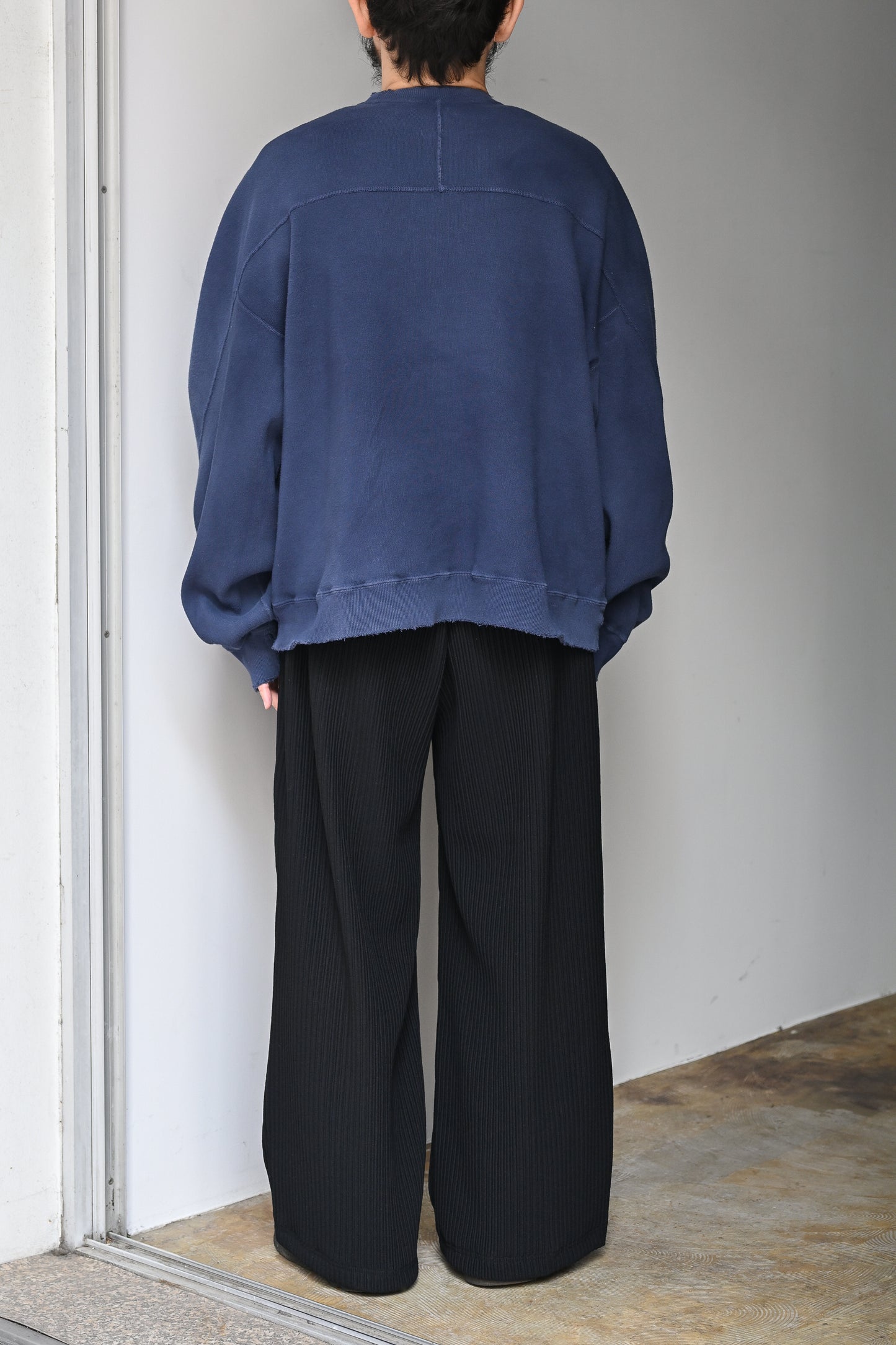 ANCELLM /  SMOOTH SWEAT SHIRT -D.NAVY