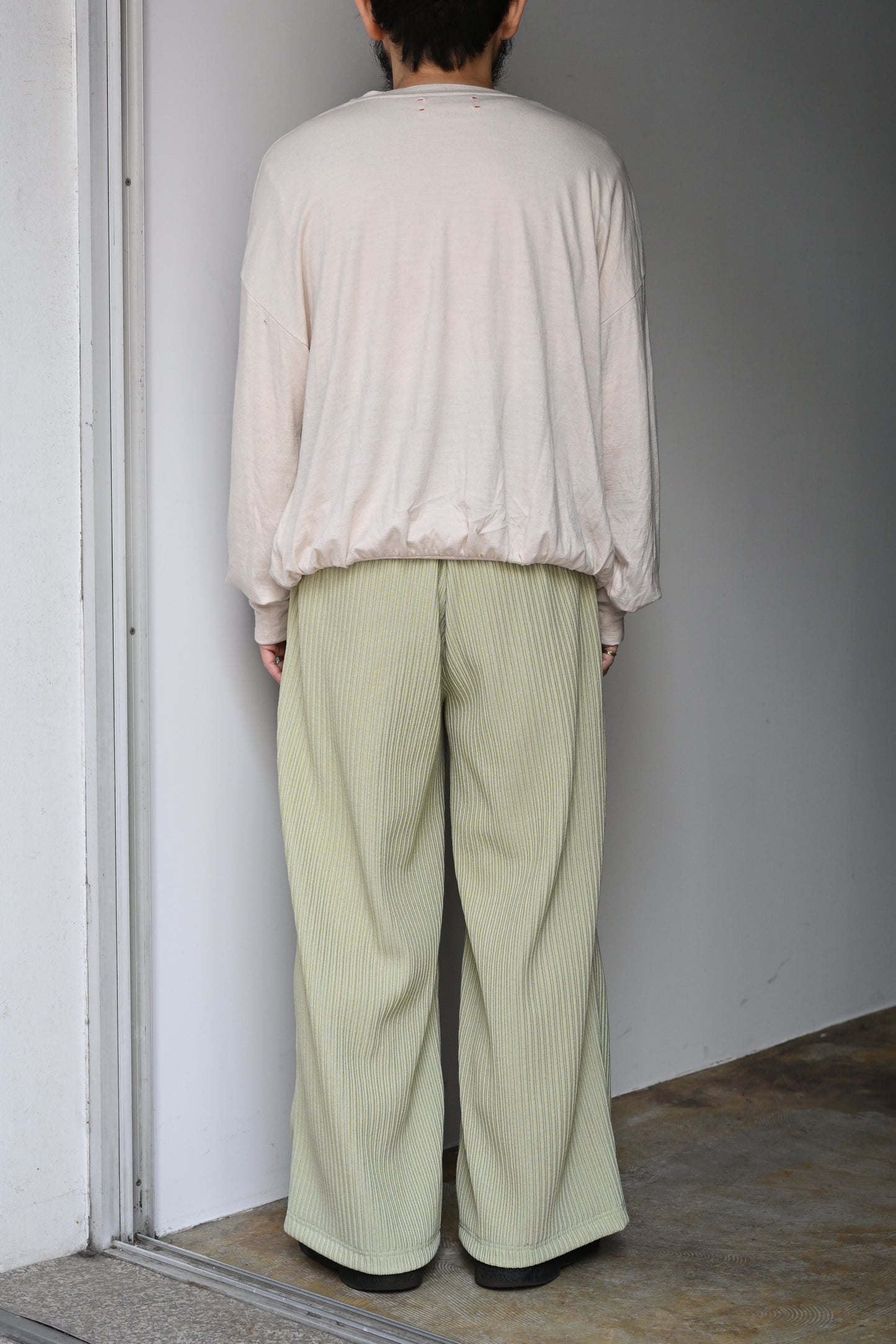 ANCELLM / WIDE EASY PANTS -WASABI