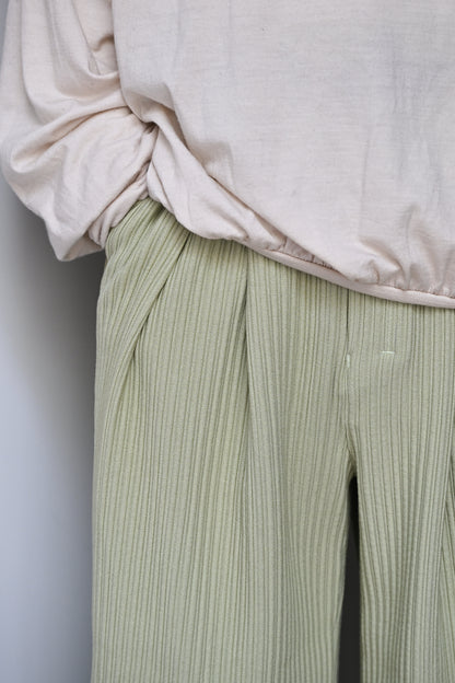 ANCELLM / WIDE EASY PANTS -WASABI