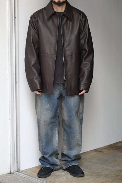 KAPTAIN SUNSHINE / Sheepskin Zip Jacket -BROWN