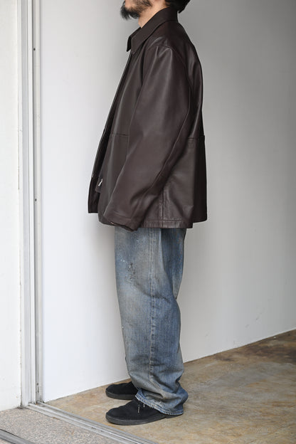 KAPTAIN SUNSHINE / Sheepskin Zip Jacket -BROWN