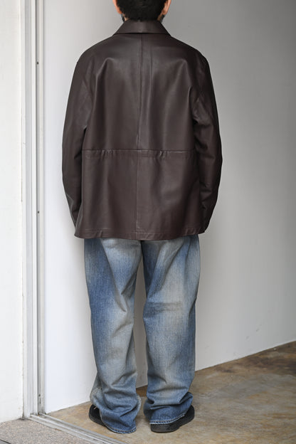 KAPTAIN SUNSHINE / Sheepskin Zip Jacket -BROWN