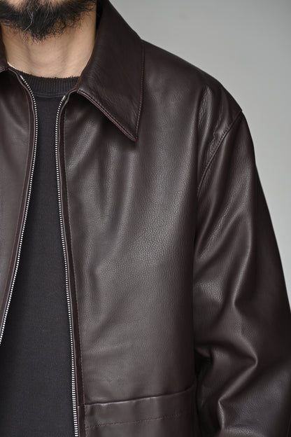 KAPTAIN SUNSHINE / Sheepskin Zip Jacket -BROWN