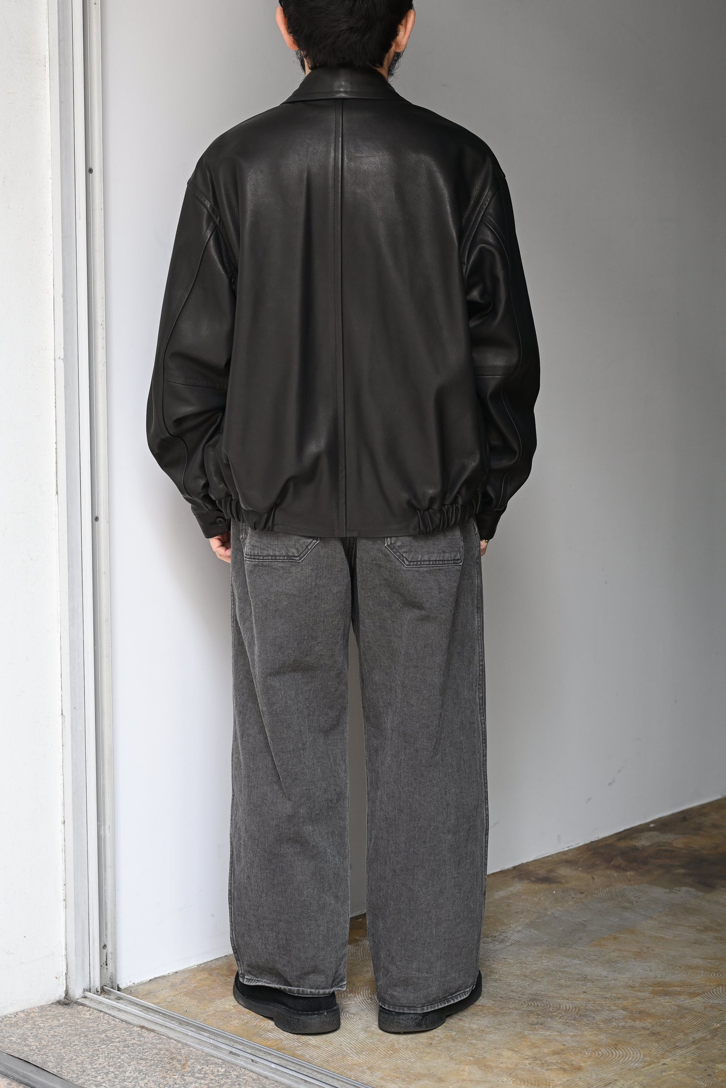 KAPTAIN SUNSHINE / Calf Leather Zip Blouson -BLACK