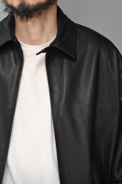 KAPTAIN SUNSHINE / Calf Leather Zip Blouson -BLACK