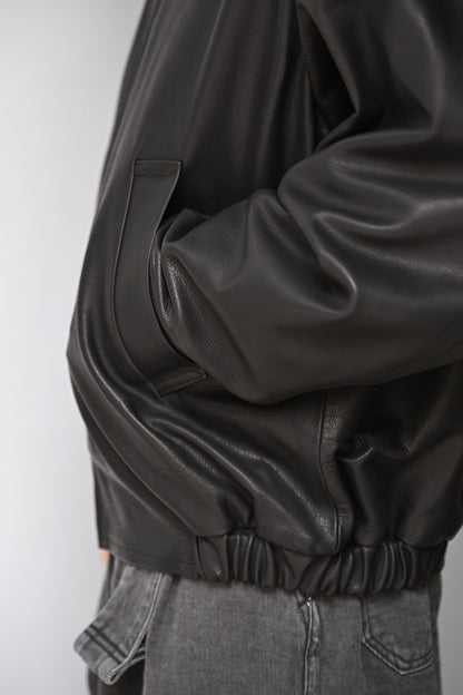 KAPTAIN SUNSHINE / Calf Leather Zip Blouson -BLACK