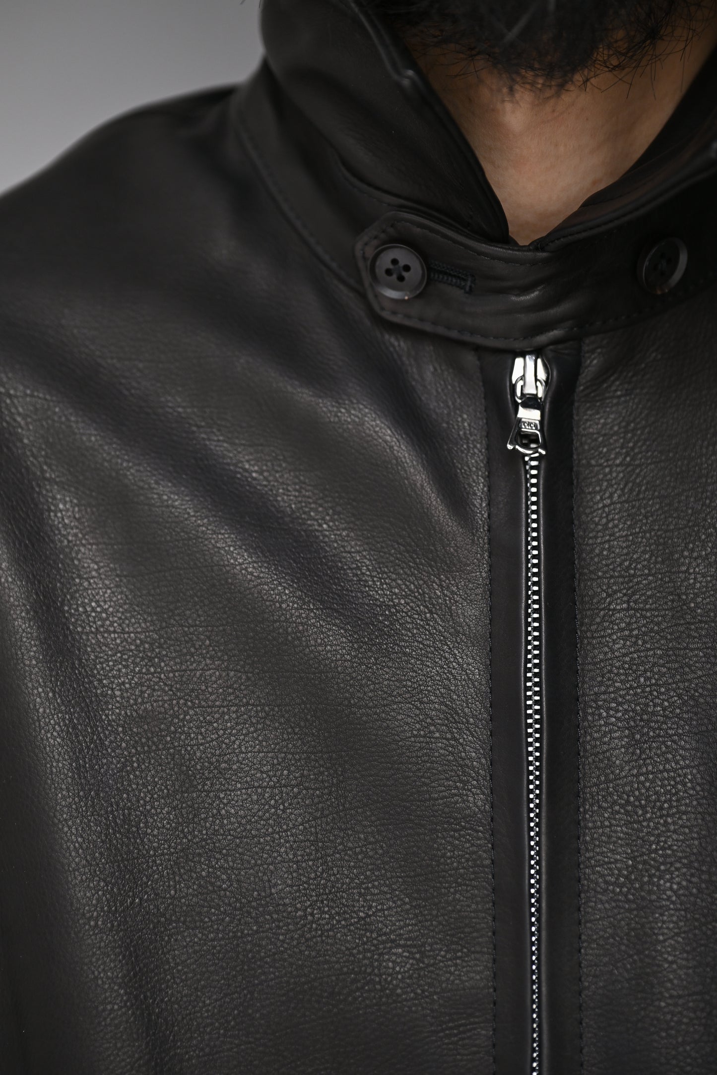 KAPTAIN SUNSHINE / Calf Leather Zip Blouson -BLACK