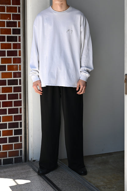 ANCELLM / EMBROIDERY DYED LS T-SHIRT -WHITE