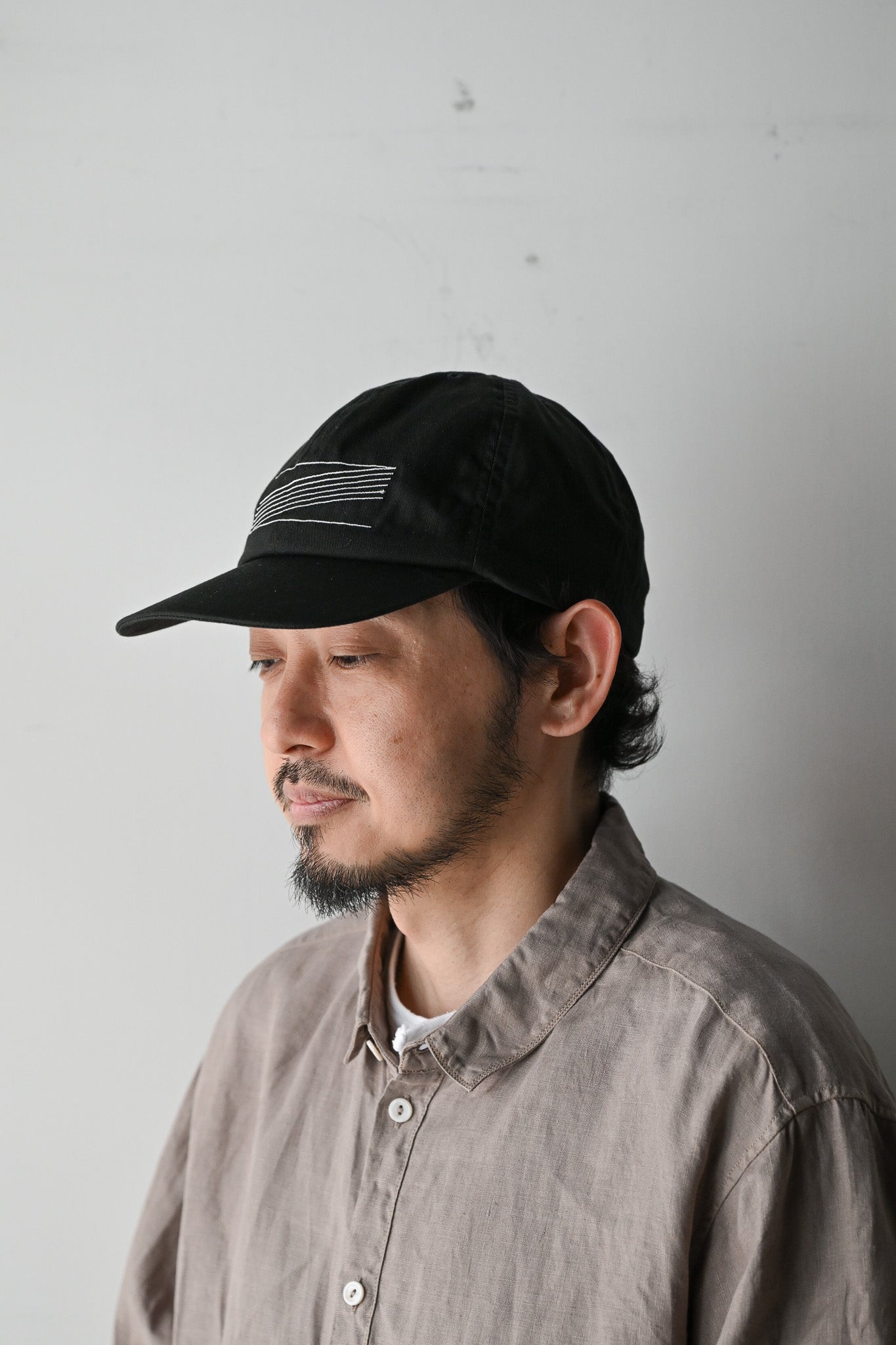 COMESANDGOES / LINE PATTERN CAP -EBONY