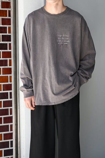 ANCELLM / MASSAGE L/S T-SHIRT -BROWN