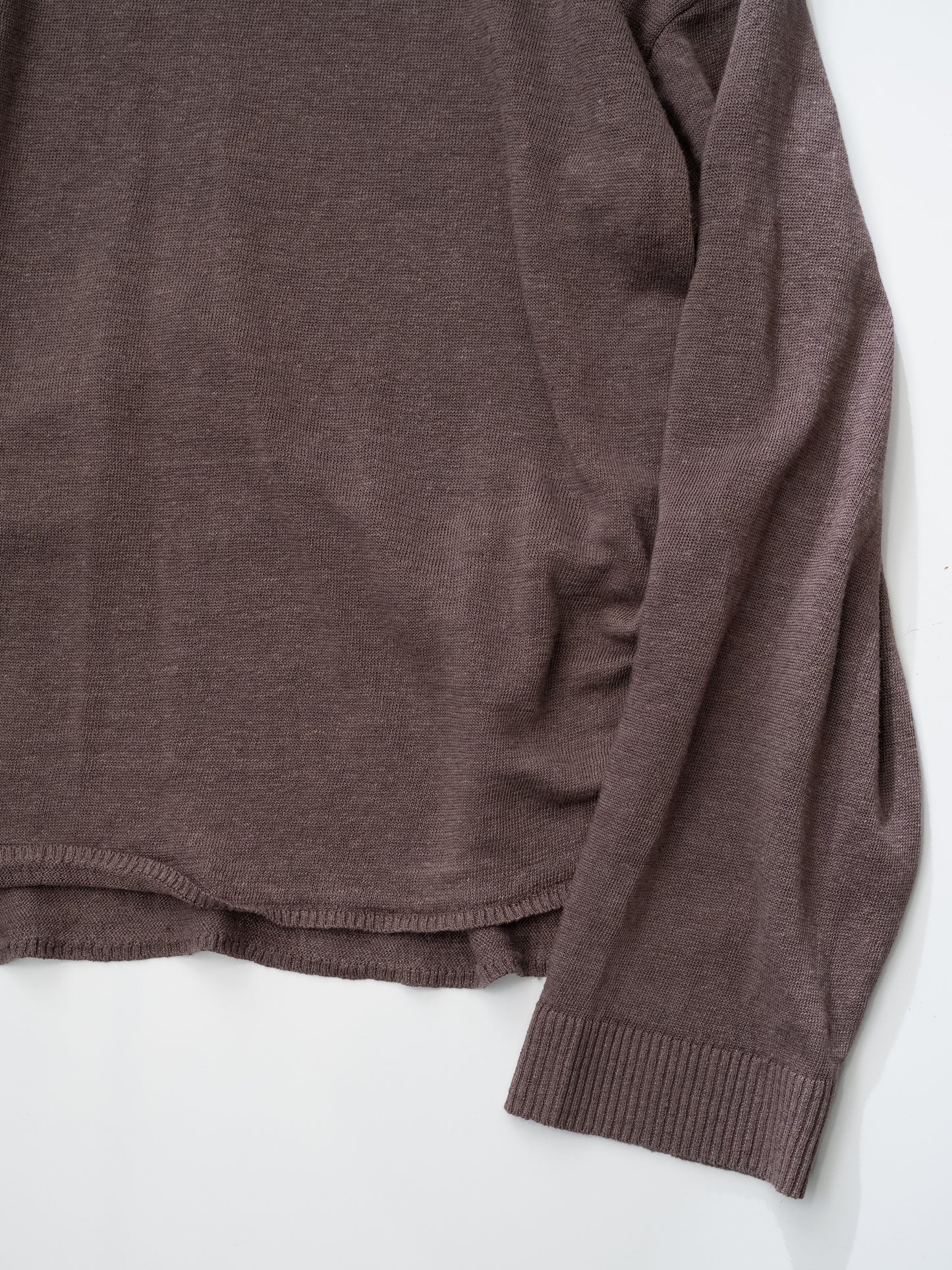 ANCELLM / CUT LS KNIT -BROWN