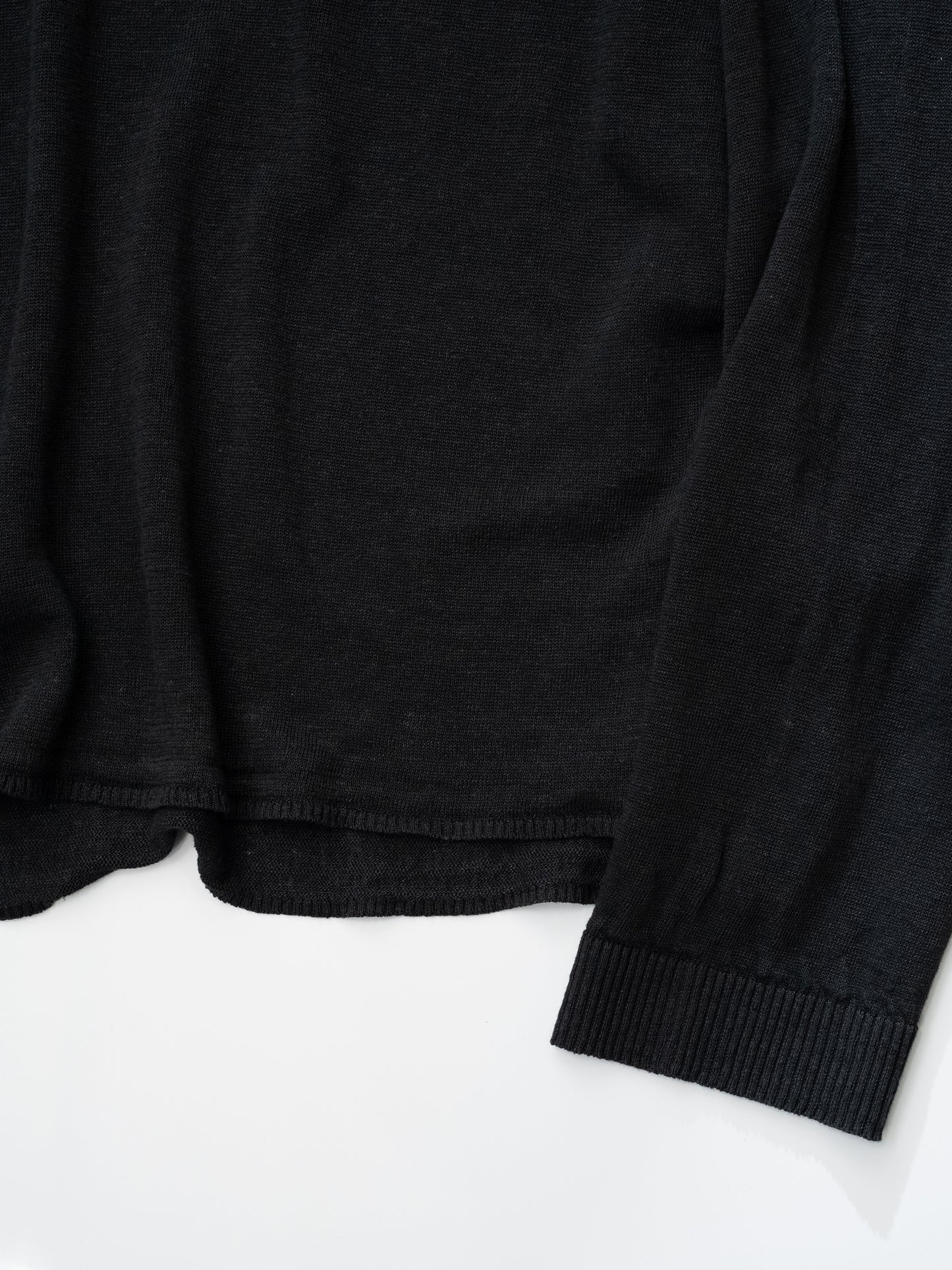 ANCELLM / CUT LS KNIT -BLACK