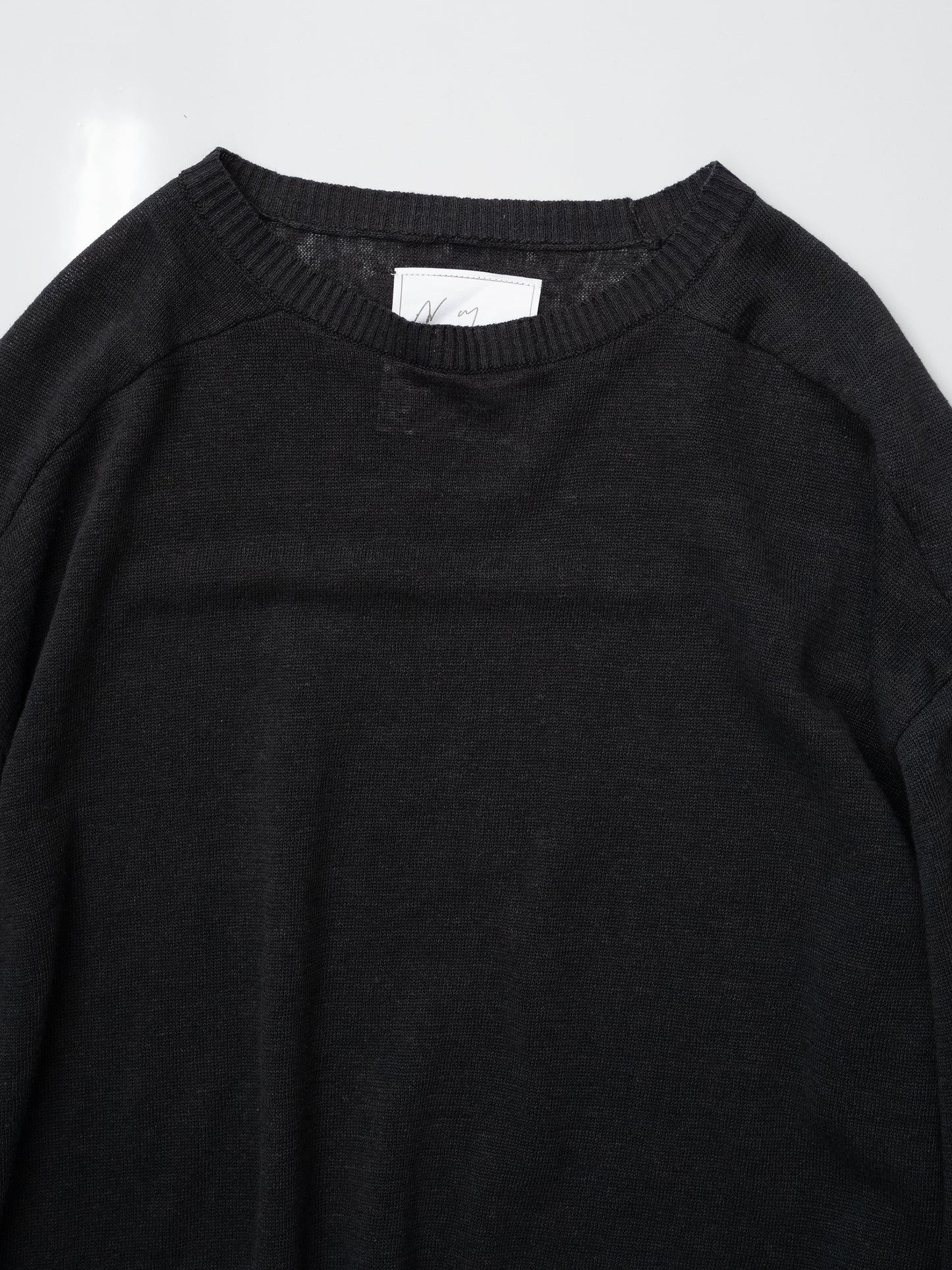 ANCELLM / CUT LS KNIT -BLACK