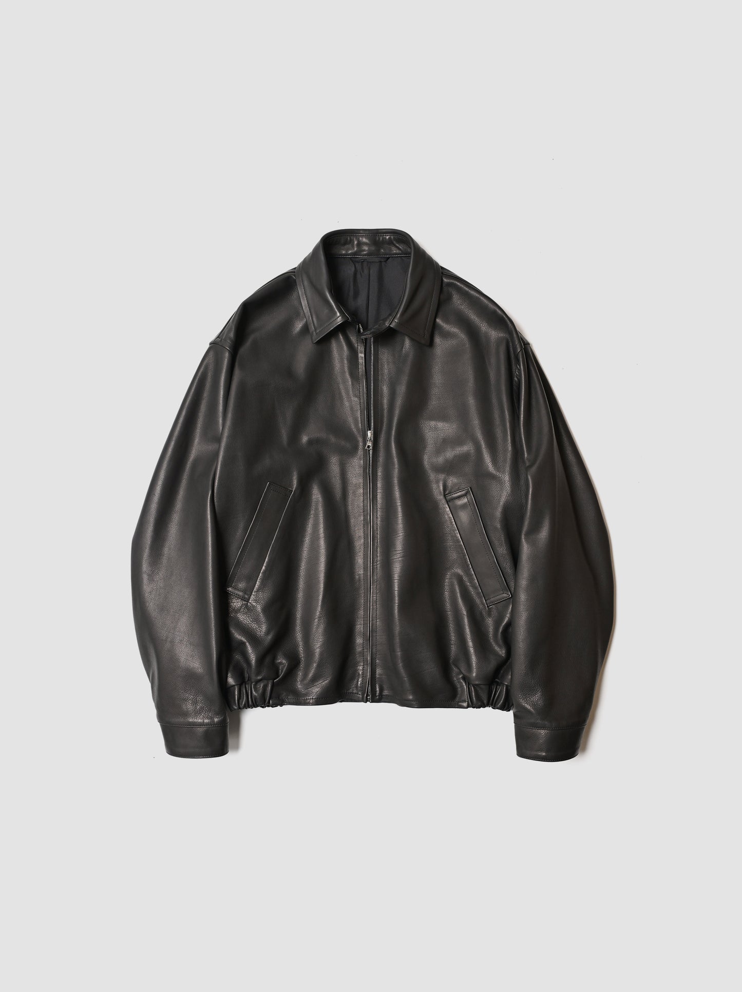 KAPTAIN SUNSHINE / Calf Leather Zip Blouson -BLACK
