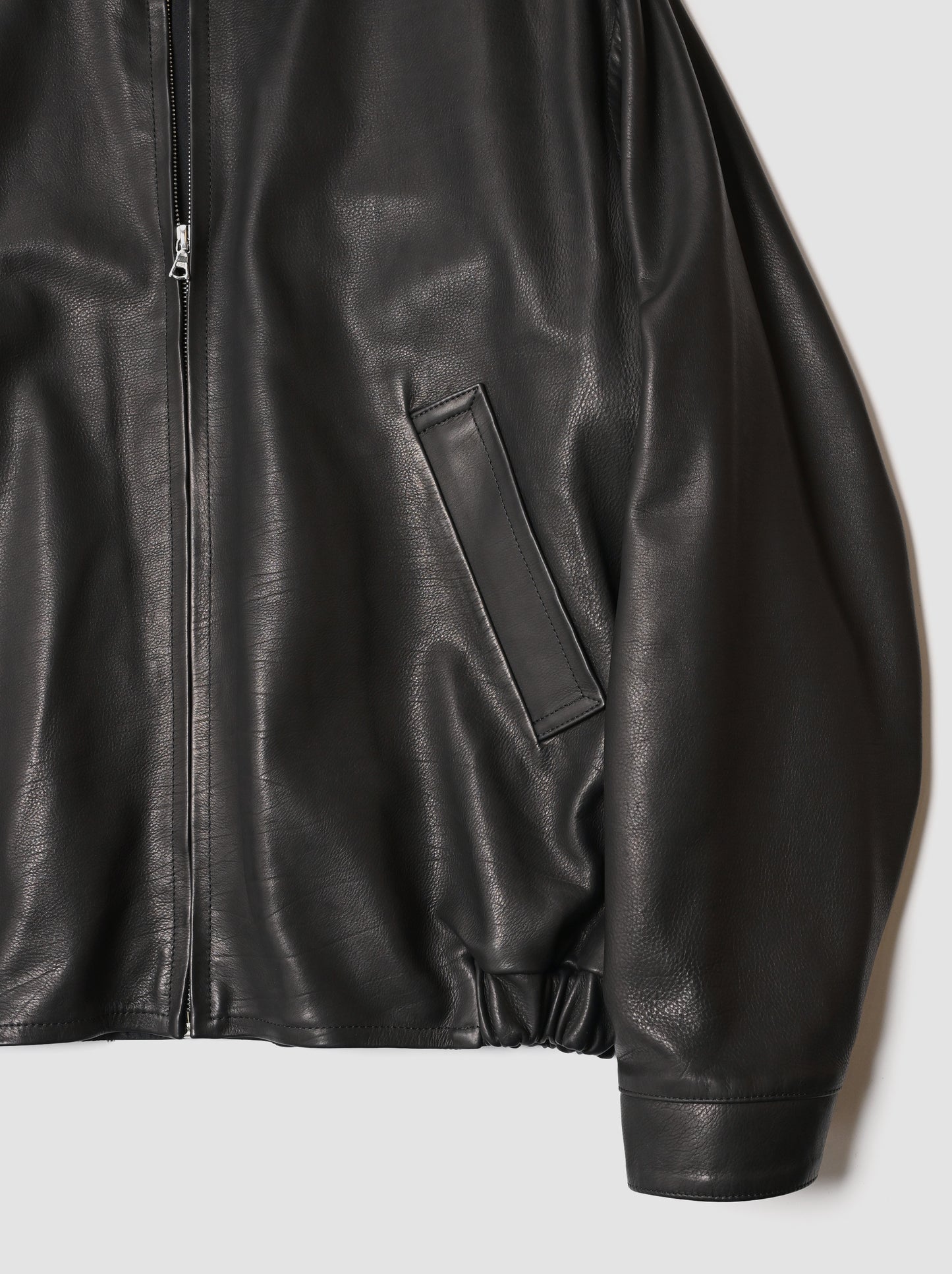 KAPTAIN SUNSHINE / Calf Leather Zip Blouson -BLACK